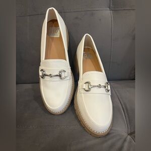 DV by Dolce Vita White Loafers with Silver Detail
